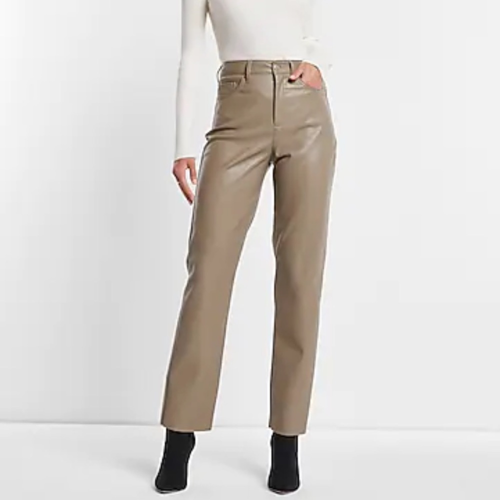 Modern Straight Super High Rise Faux Leather Pants